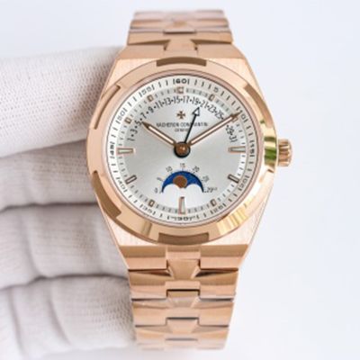 Swiss Copy Vacheron Constantin moonphase watch Patrimony Rose Gold Case